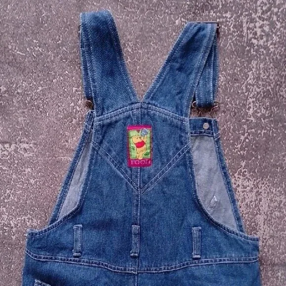 Vintage 90s WINNIE THE POOH Embroidered Disney Denim Overall JERRY LEIGH - Picture 9 of 12